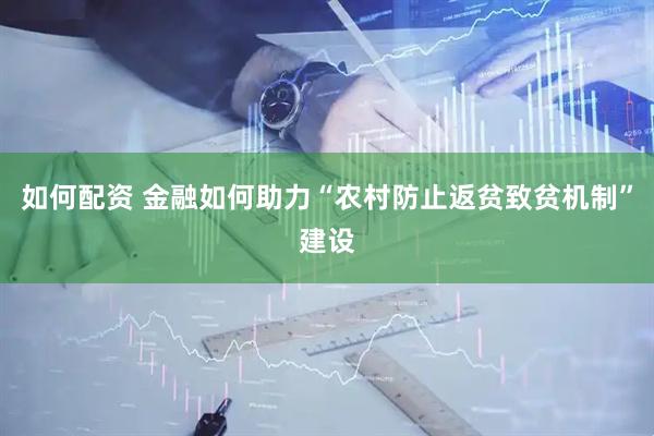 如何配资 金融如何助力“农村防止返贫致贫机制”建设